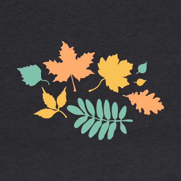 Sunny Autumn Pastel Leaves Pattern by XOOXOO